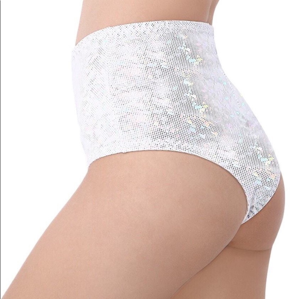 IHEARTRAVES HOLOGRAPHIC HIGH WAISTED BOTTOMS